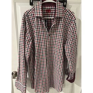 Michelsons London Men's Lg Button‎ Down Shirt Plaid Casual Work